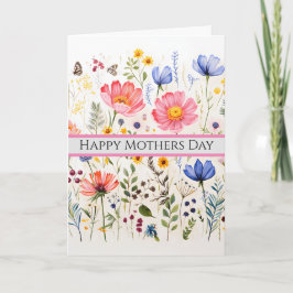 Tarjeta de felicitación plegada simple de flor sil