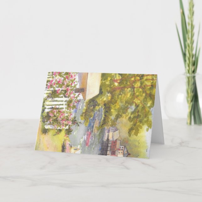 Tarjeta de felicitación plegada Stonington Maine H (Anverso)