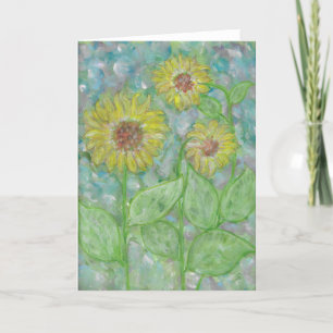 Tarjeta de felicitación plegada Sunflowers Waterco