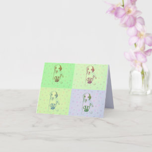 Tarjeta de felicitación plegada Super Cute Puppy