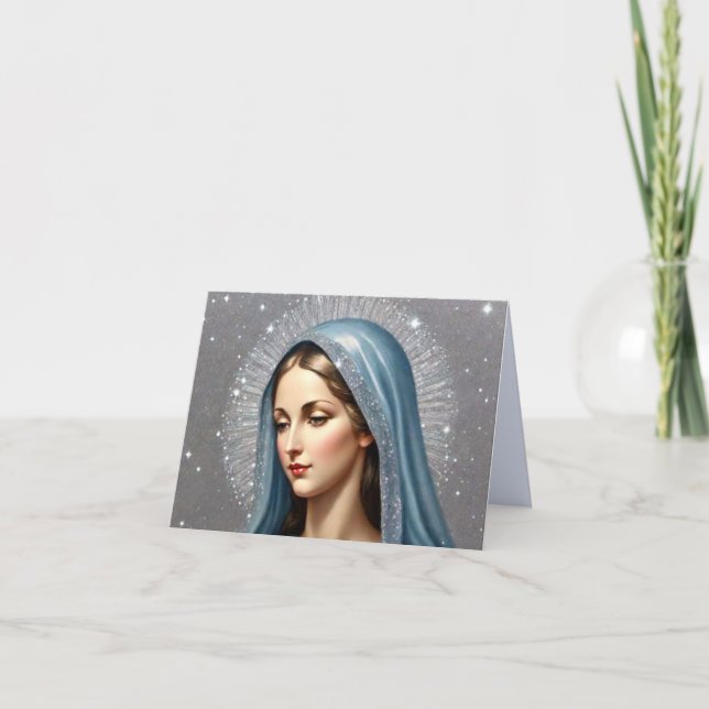 Tarjeta de felicitación plegada Virgin Mary (Anverso)