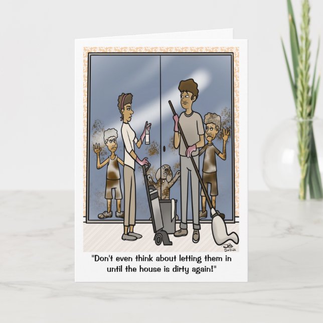 Tarjeta de felicitación plegada y sucia (Anverso)