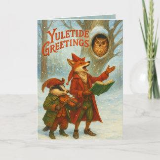 Tarjeta de felicitación plegada Yule Card