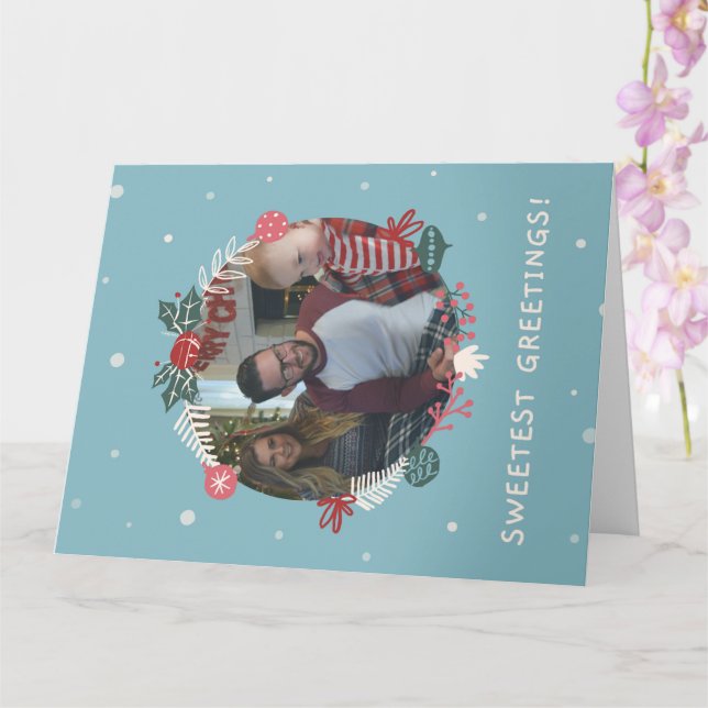 Tarjeta de felicitación plegada Yuletide Sweetest (Orquídea)