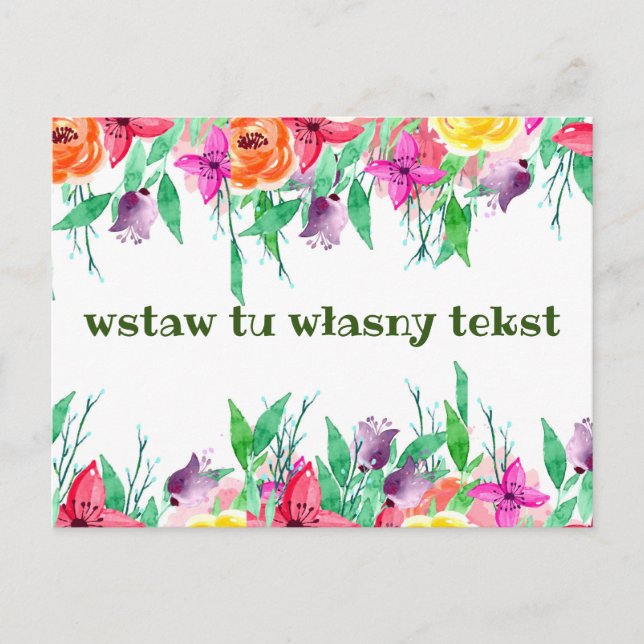 tarjeta de felicitación polaca karta okolicznościo (Anverso)