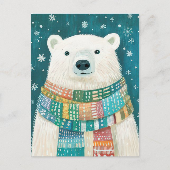 Tarjeta de felicitación Polar Bear para Navidades  (Anverso)