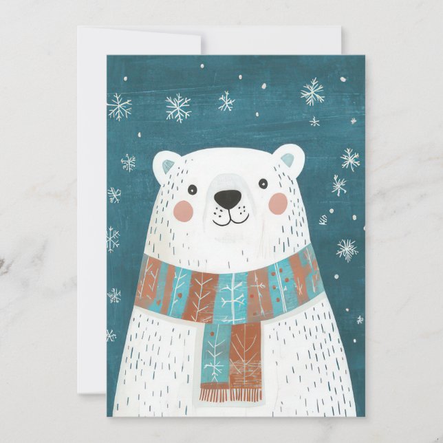 Tarjeta de felicitación Polar Bear para Navidades  (Anverso)