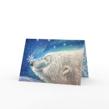 Tarjeta de felicitación Polar Bear Snowflakes