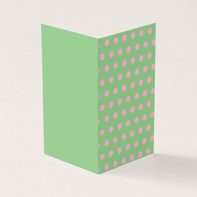 Tarjeta de felicitación Polka Dot Blank (Sage Gree (Exterior)
