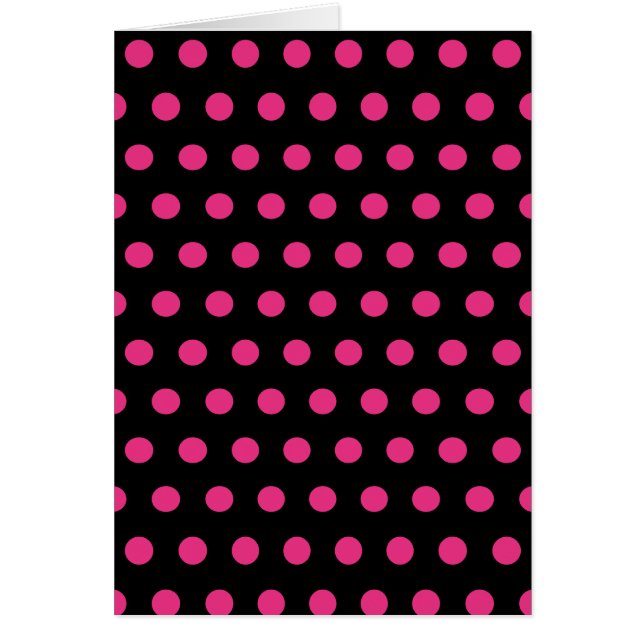 Tarjeta de felicitación Polka Dot (rosa negro y ne (Frente)