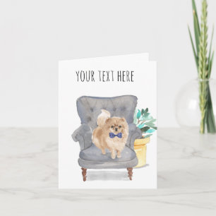 Tarjeta de felicitación pomerania con texto person