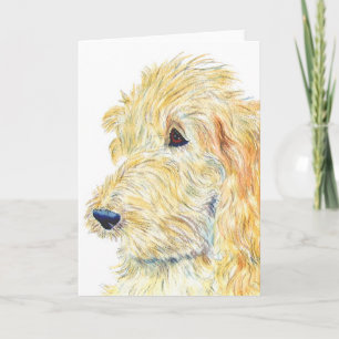 Tarjeta de felicitación poner crema de Labradoodle