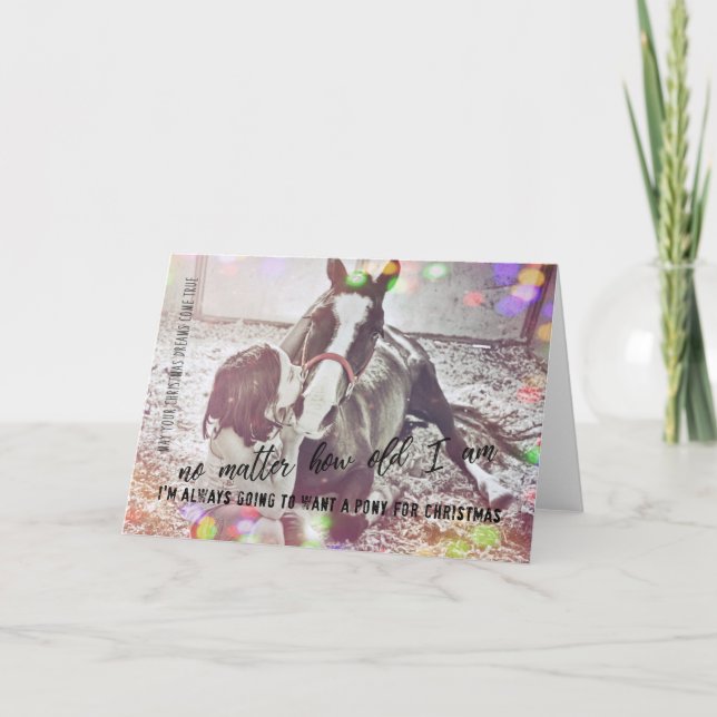 Tarjeta de felicitación PONY 5x7 para navidades (Anverso)
