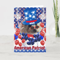 Tarjeta de felicitación Poodle American Patriot