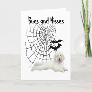 Tarjeta de felicitación Poodle White Halloween