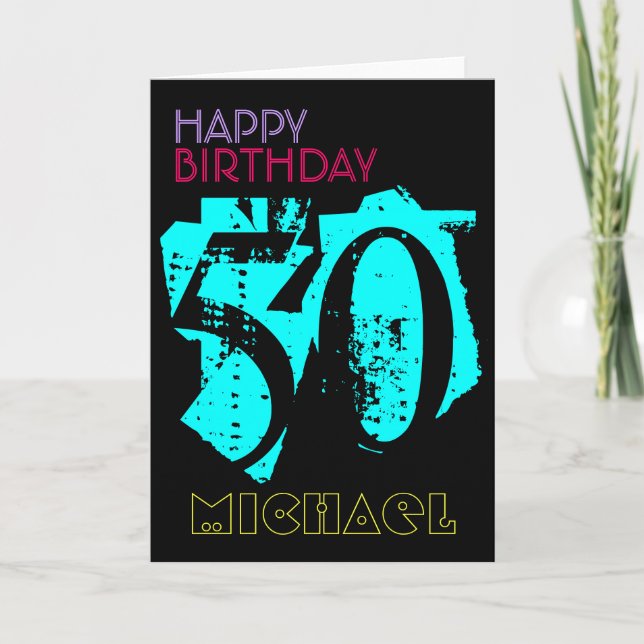 Tarjeta de felicitación POP de cumpleaños 50 perso (Anverso)