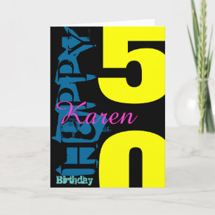 Tarjeta de felicitación POP de cumpleaños 50 perso