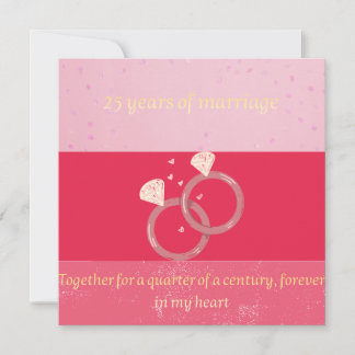 Tarjeta de Felicitación por 25 Aniversario de Boda