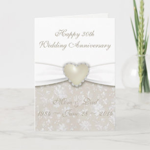 Tarjeta de Felicitación por 30 Aniversario de Boda