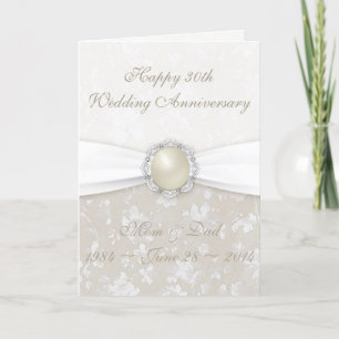Tarjeta de Felicitación por 30 Años de Bodas de Da