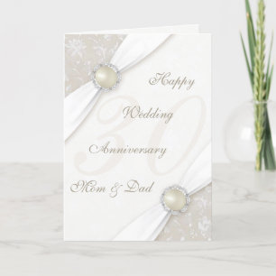 Tarjeta de Felicitación por 30 Años de Bodas de Da