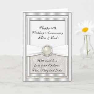 Tarjeta de Felicitación por 30 Años de Bodas de Da