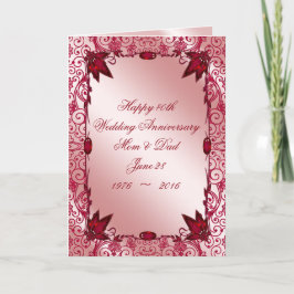 Tarjeta de Felicitación por 40 Aniversario de Boda