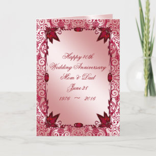 Tarjeta de Felicitación por 40 Aniversario de Boda