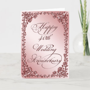 Tarjeta de Felicitación por 40 Aniversario de Boda
