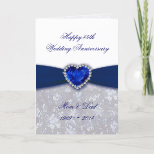 Tarjeta de Felicitación por 45 Aniversario de Boda
