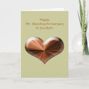 Tarjeta de felicitación por 5º aniversario de boda