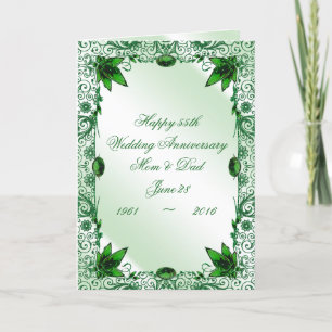 Tarjeta de Felicitación por 55 Aniversario de Boda