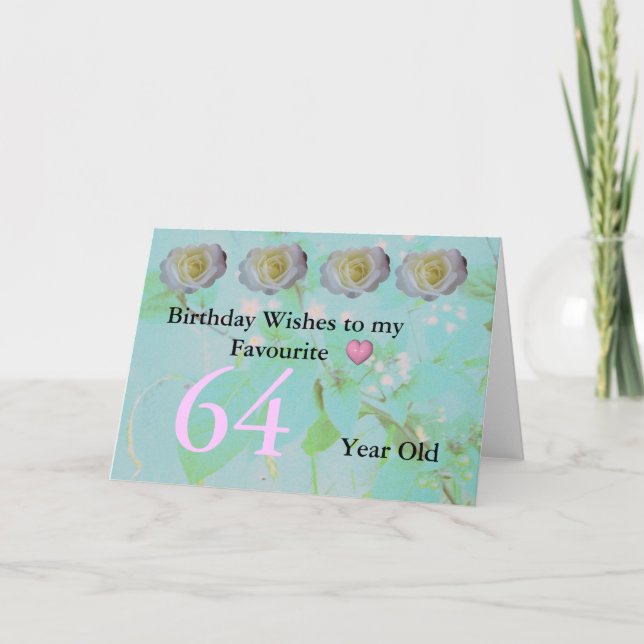 Tarjeta de felicitación por 64 cumpleaños (Anverso)
