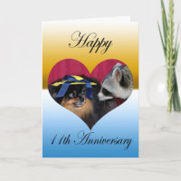 Tarjeta de Felicitación por Aniversario de Boda