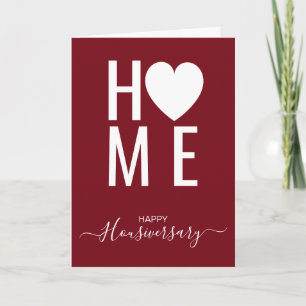 Tarjeta de felicitación por aniversario de casa