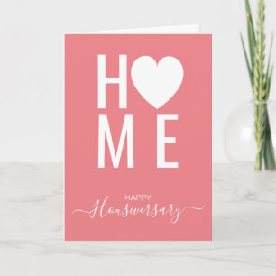 Tarjeta de felicitación por aniversario de la casa
