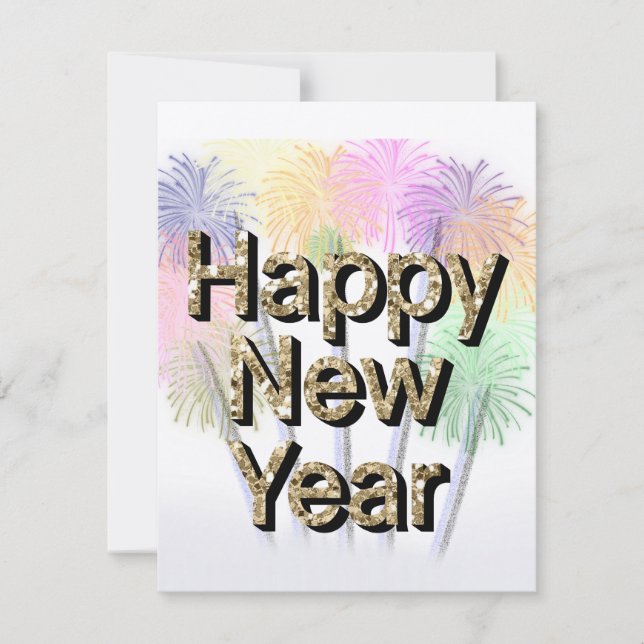 Tarjeta de felicitación por Año Nuevo (Anverso)