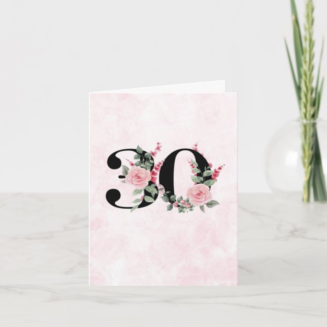 Tarjeta de felicitación por cumpleaños 30 - Edad f (Anverso)