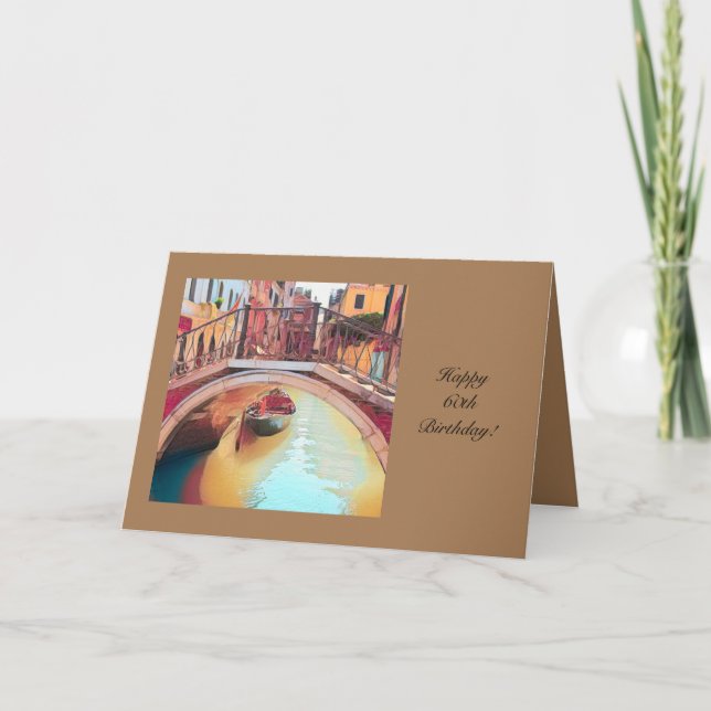 Tarjeta de felicitación por cumpleaños 60 con Vene (Anverso)