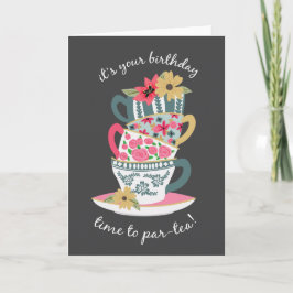 Tarjeta de felicitación por cumpleaños a la hora d