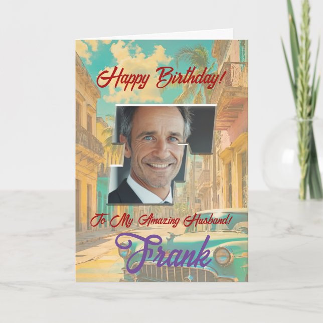 Tarjeta de felicitación por cumpleaños con foto (Anverso)