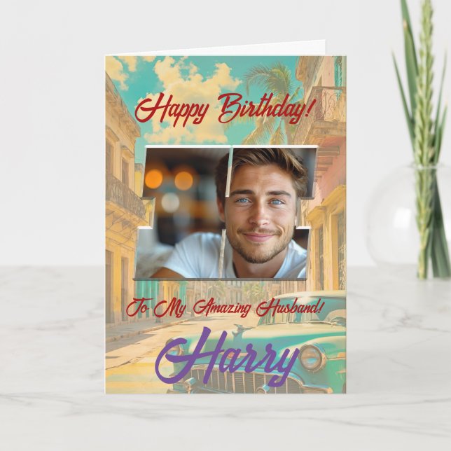 Tarjeta de felicitación por cumpleaños con foto (Anverso)