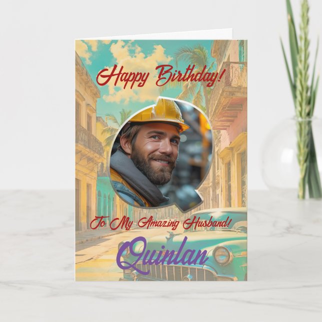 Tarjeta de felicitación por cumpleaños con foto (Anverso)