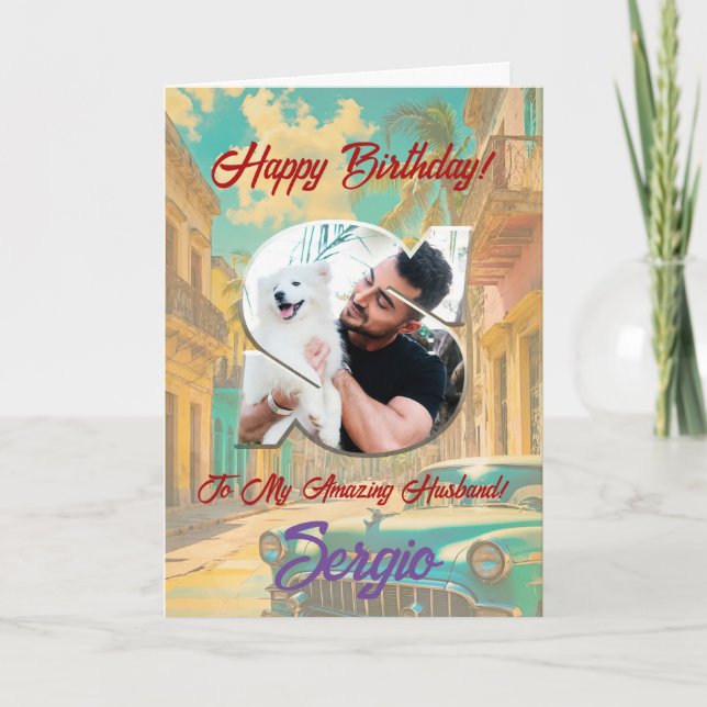 Tarjeta de felicitación por cumpleaños con foto (Anverso)