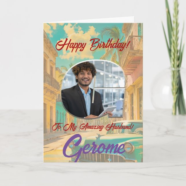 Tarjeta de felicitación por cumpleaños con foto (Anverso)
