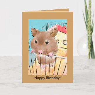 Tarjeta de felicitación por cumpleaños con Hamster