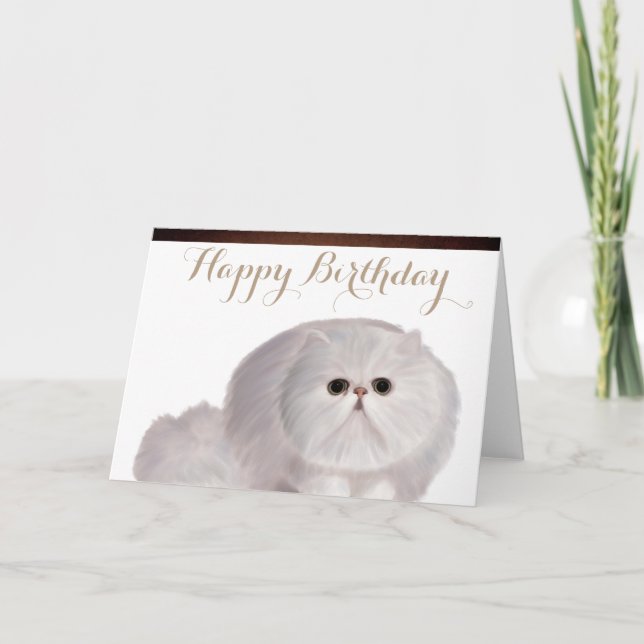 Tarjeta de felicitación por cumpleaños de gato (Anverso)