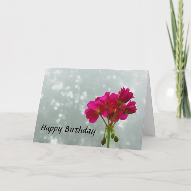 Tarjeta de felicitación por cumpleaños de Geranium (Anverso)