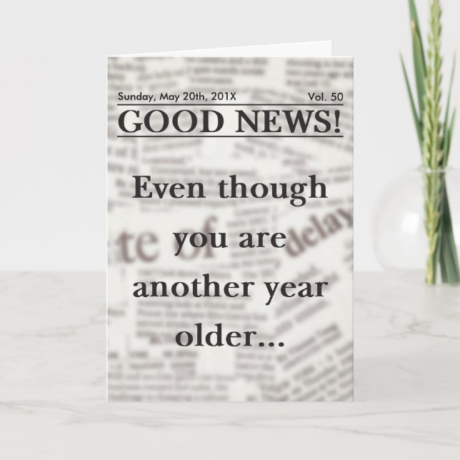 Tarjeta de felicitación por cumpleaños de Good New (Anverso)