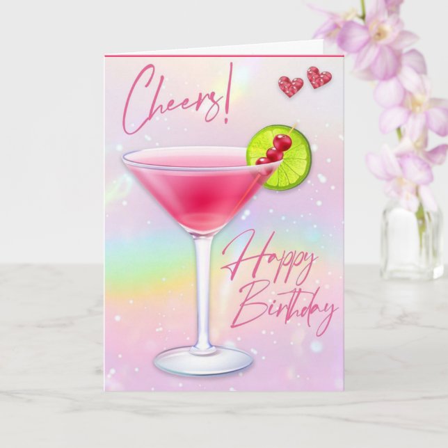 Tarjeta de felicitación por cumpleaños de los anim (Orquídea)